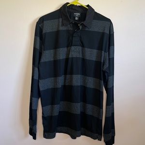 Sale 5 for $20. Black and gray stripped polo.  Long sleeve